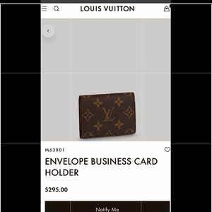 Louis Vuitton Envelope Carte De Visite